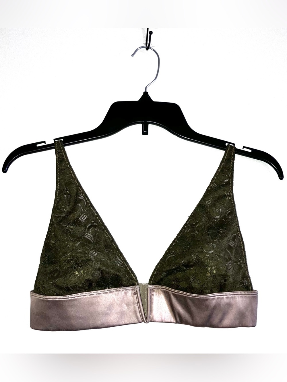 Free People Olive Green Lace Triangle Bralette